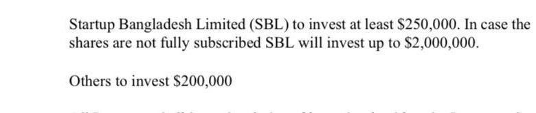 25 crore taka to a sinking startup