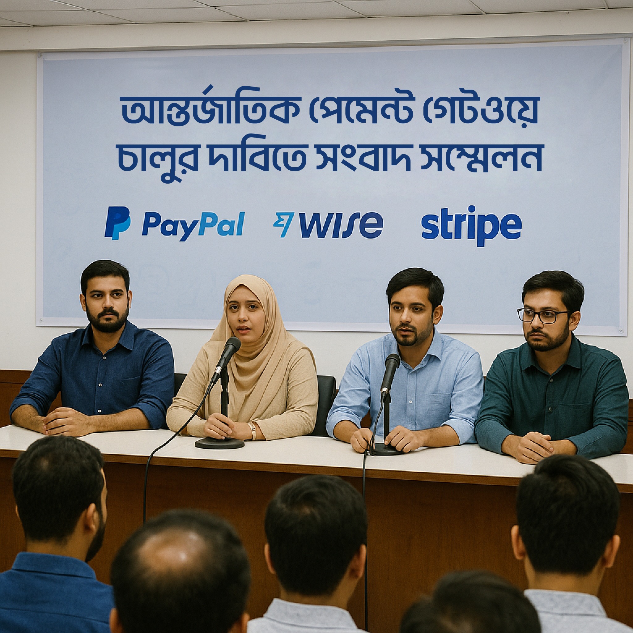 Press conference demanding the launch of payment gateway